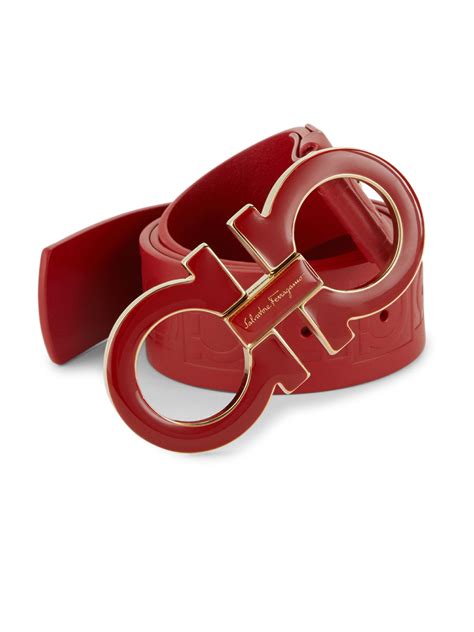 Red Soft Nubuck Leather Belt Strap For Ferragamo Buckles